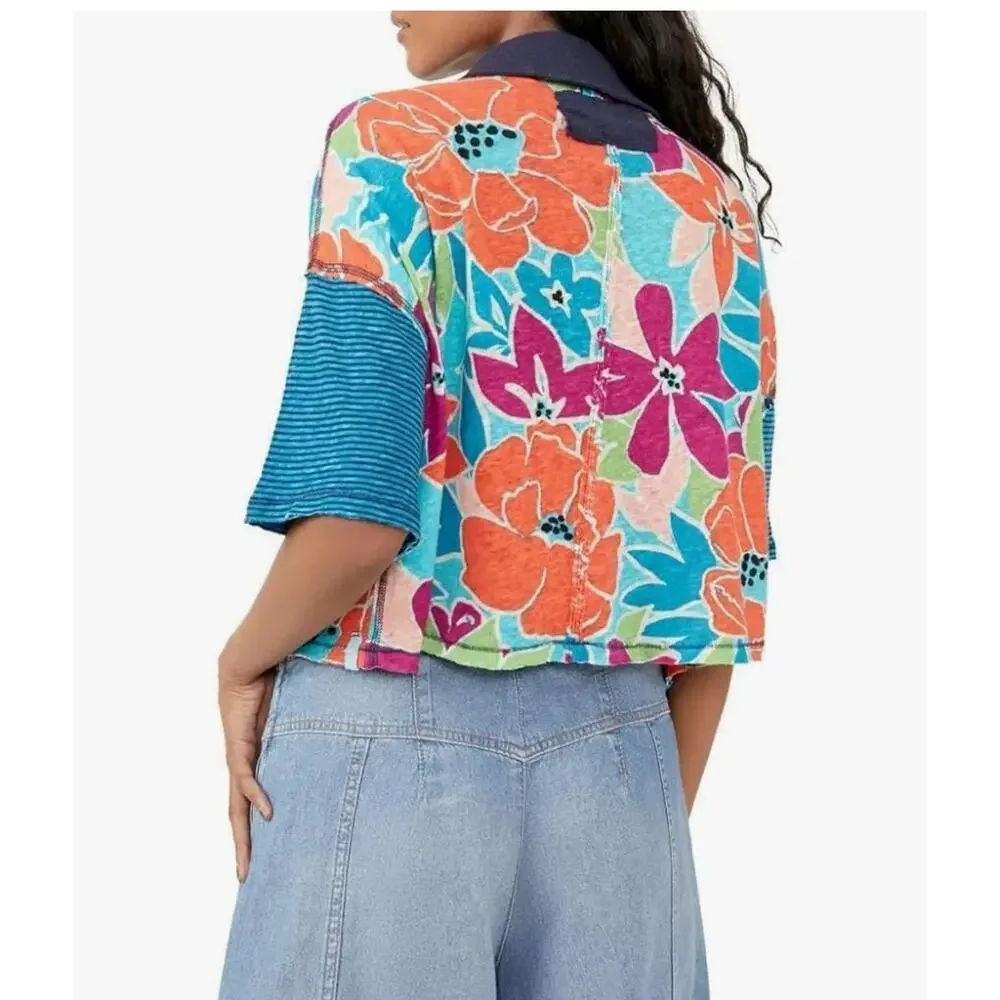 New Free People On A Boat Polo in Coastal Combo Size S - Picture 2 of 11